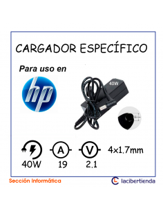 HP40W CARGADOR ESPECIFICO...
