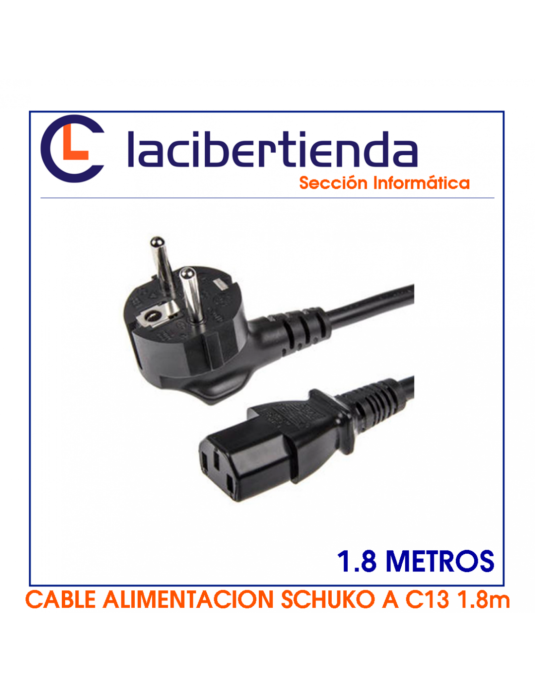 CABLE ALIMENTACION IEC-SCHUKO 1.8 METROS